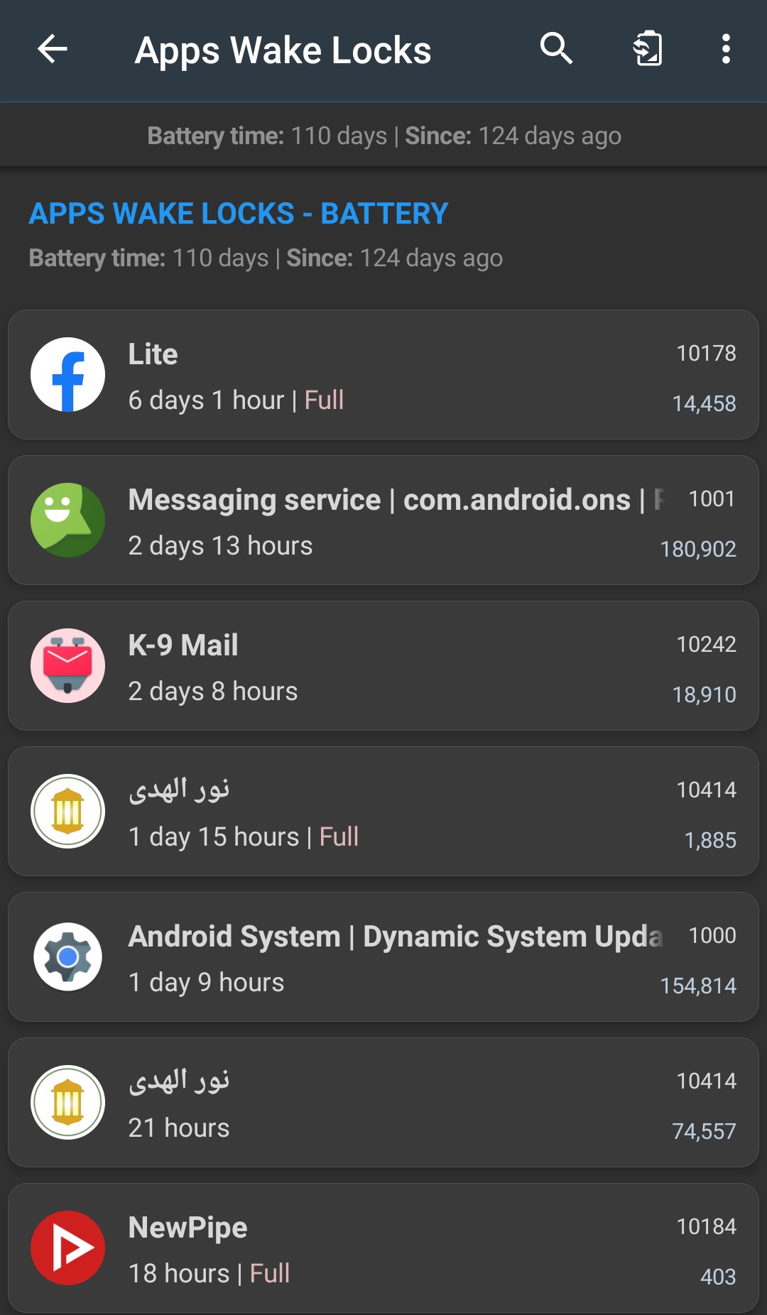 Android wake locks battery