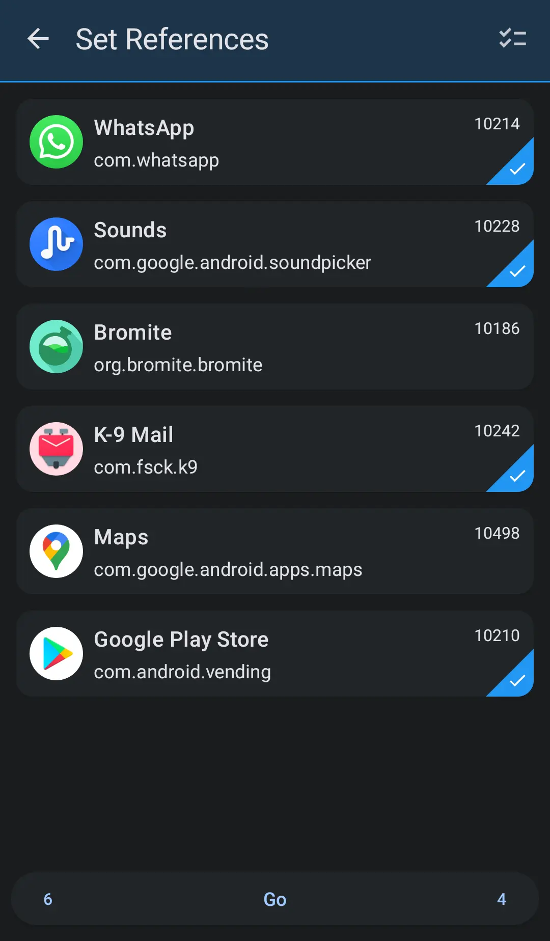 Set references - batch operation