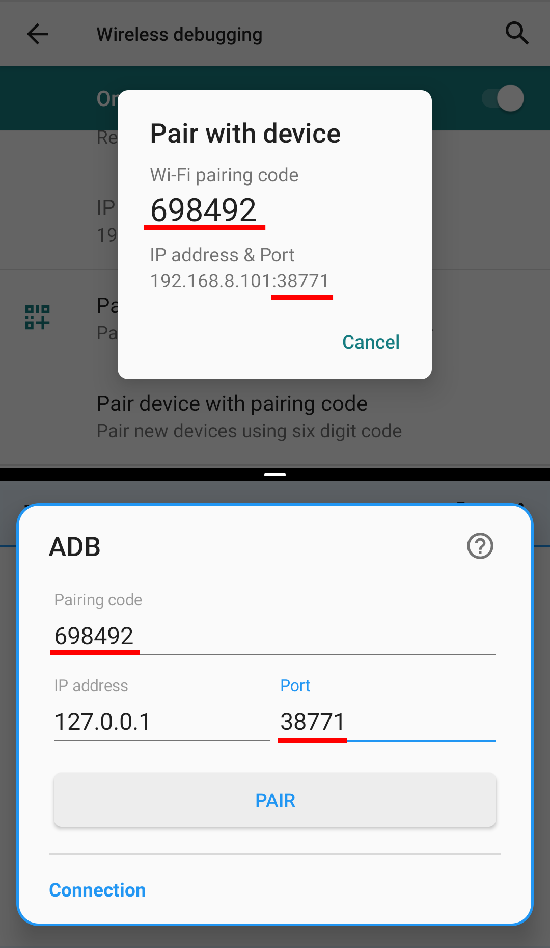 Android 11 wireless ADB