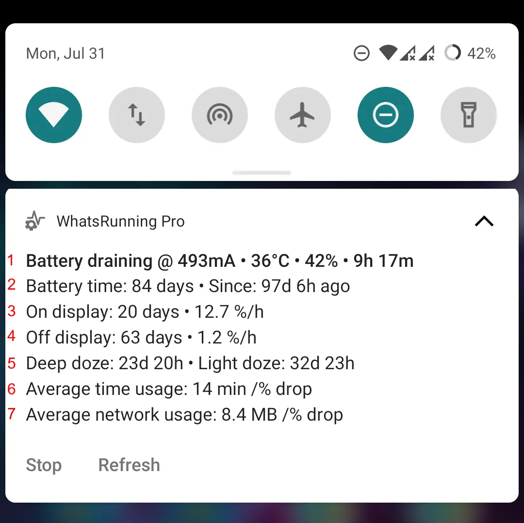 Отслеживание батареи Android