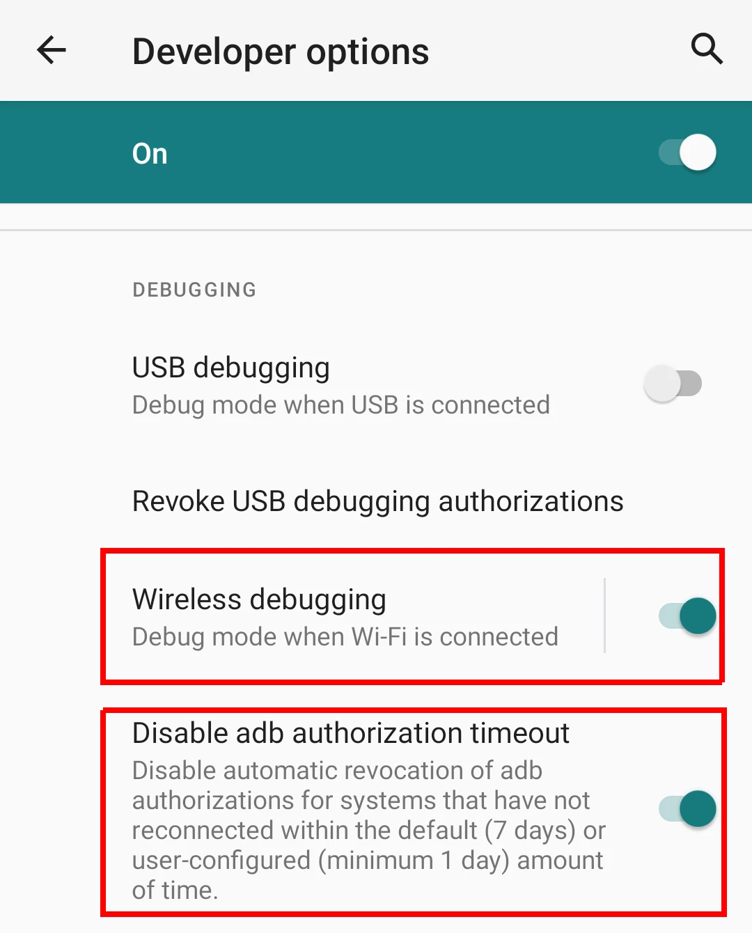 Wireless ADB connection port